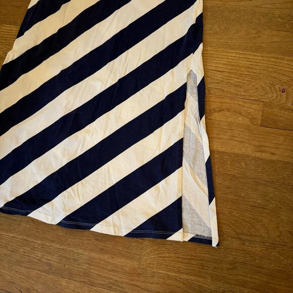 H&M L.O.G.G. navy blue maxi racer back shift beach dress cover size 12 b30 - Picture 5 of 6